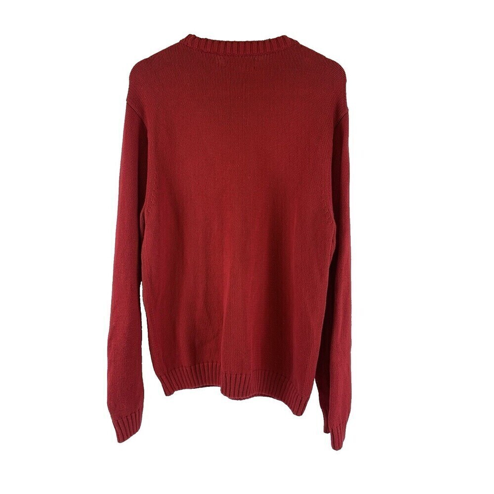 BOGO Chaps Ralph Lauren Red Crewneck Sweater Cotton Pullover Ribbed Hem Mens L - Picture 5 of 11